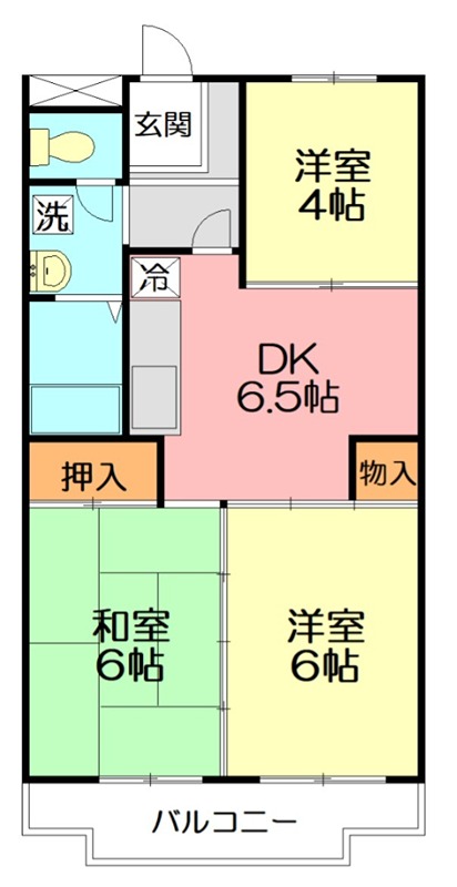 クローバーハイツ 206号室 間取り