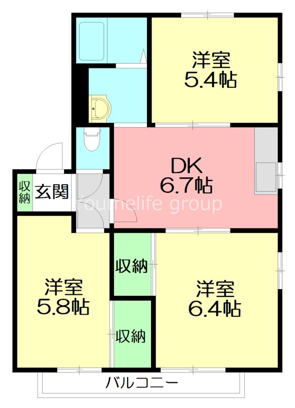 サンハイムSⅡ 201号室 間取り
