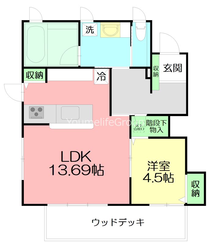 片瀬テラス 1号室 間取り