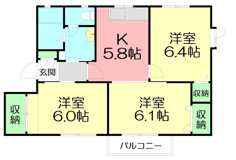 ソレイユ湘南 201号室 間取り