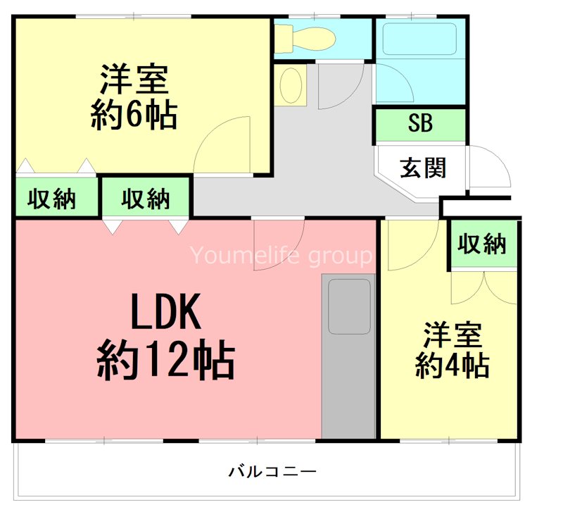 東高森団地11号棟 206号室 間取り