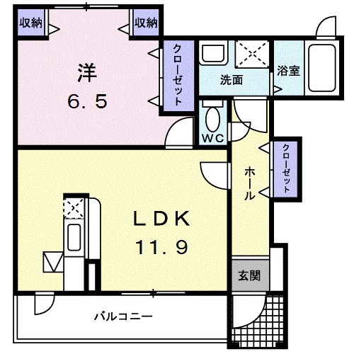 ランドロードクニヤンⅡ 102号室 間取り