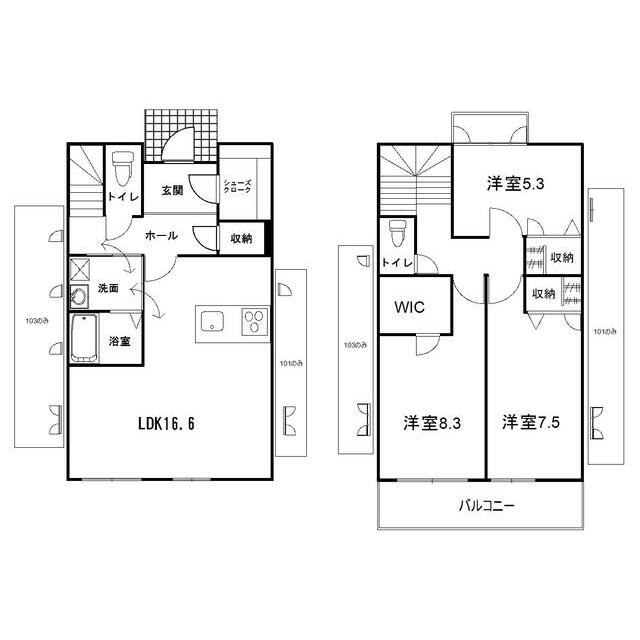 サザンヒルズ港南台貮番館 103号室 間取り