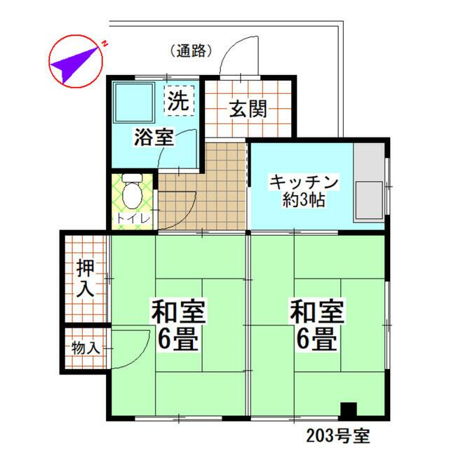 小森ハイツ 203号室 間取り