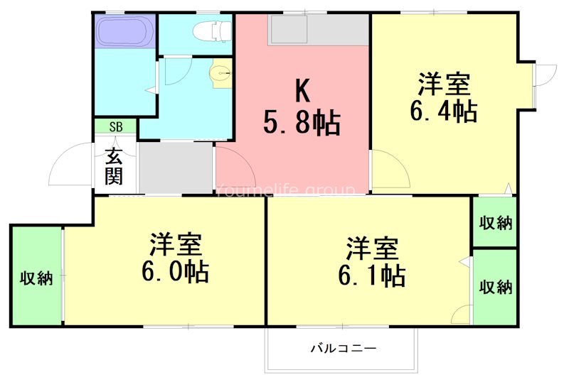 ソレイユ湘南 201号室 間取り
