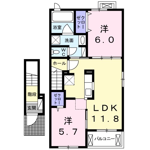 ハピネスⅡ 203号室 間取り