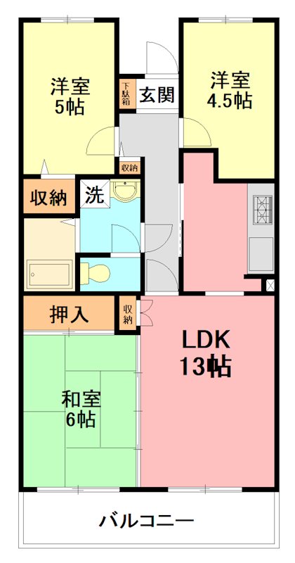 ノースバレー 404号室 間取り
