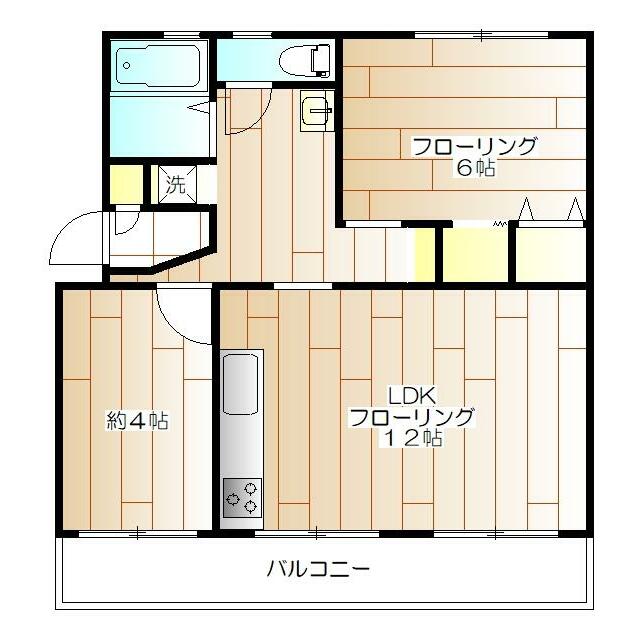 東高森団地２２号棟 201号室 間取り