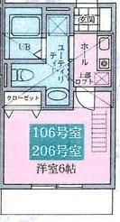 ベルメール湘南辻堂 106号室 間取り