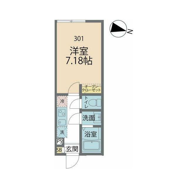 カインドネス湘南台 301号室 間取り
