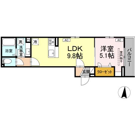 シャルム十間坂 202号室 間取り