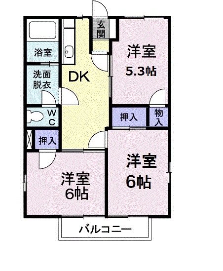 コーム中原 103号室 間取り