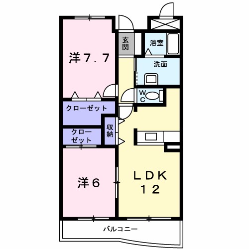 ヴィラ・クオーレ 105号室 間取り