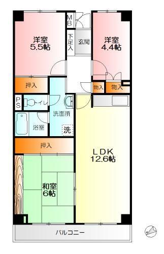 藤和大秦野ハイタウン 318号室 間取り
