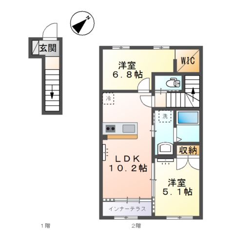厚木市鳶尾新築アパート 間取り