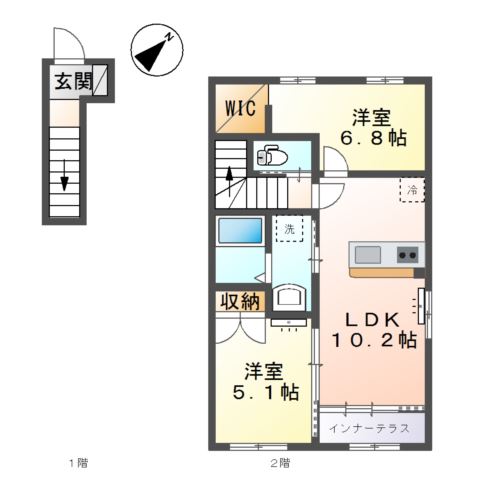 厚木市鳶尾新築アパート 間取り