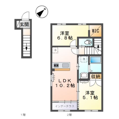 厚木市鳶尾新築アパート 間取り