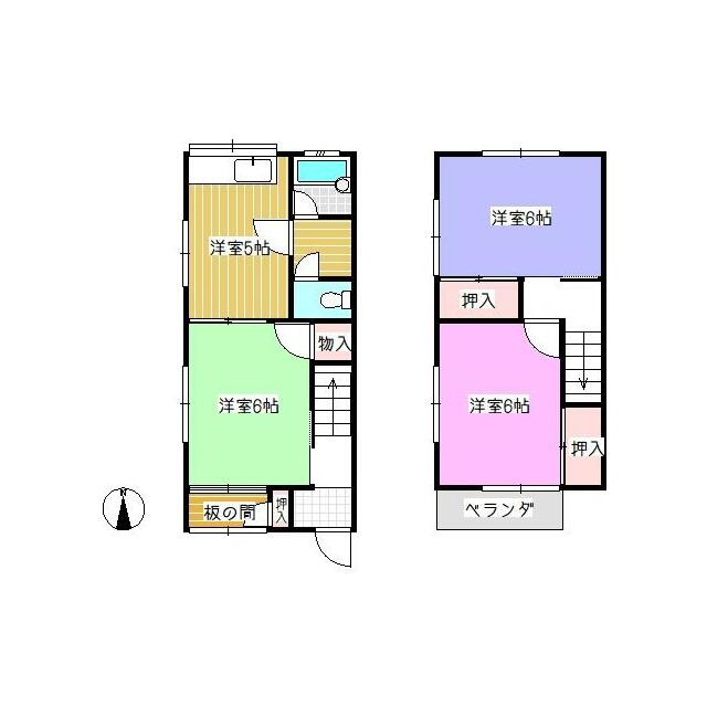 高野ハイツⅡ 1号室 間取り