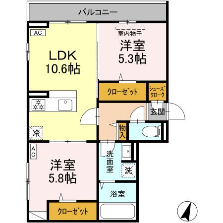サフィール 205号室 間取り