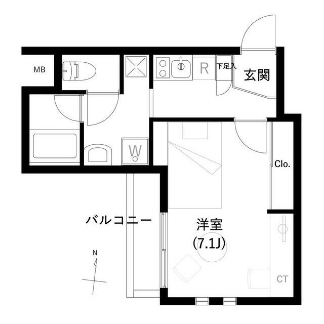 Access湘南平塚 704号室 間取り