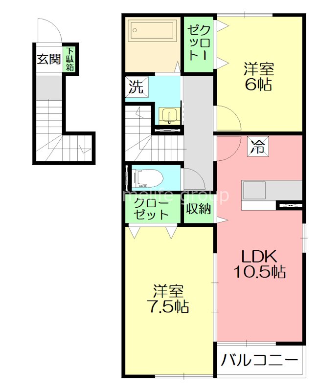 ファミールA 201号室 間取り