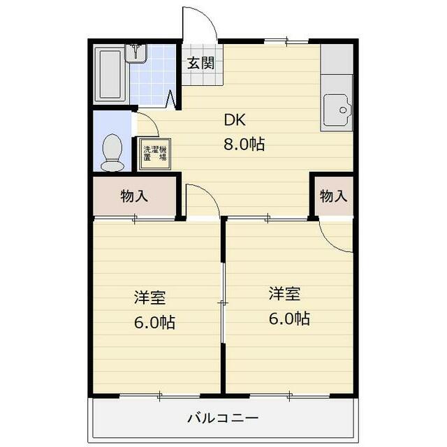 仰玉園 202号室 間取り