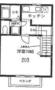ノーブル富水 203号室 間取り
