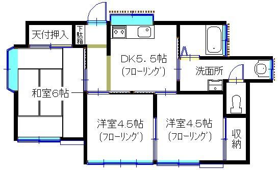 花の木貸家 間取り