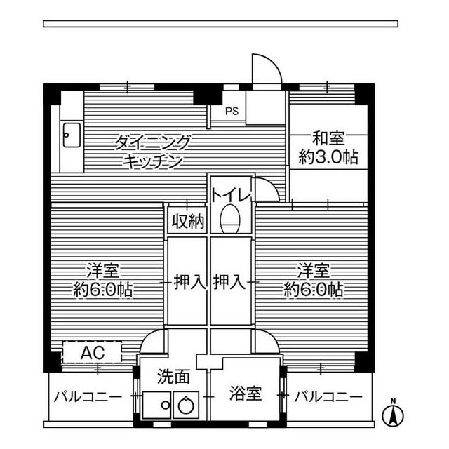 ビレッジハウス鎌倉３号棟 0403号室 間取り