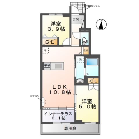 二宮喜代子様　アパートⅡ期新築工事 間取り