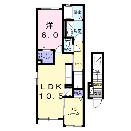 グレースヒル 201号室 間取り