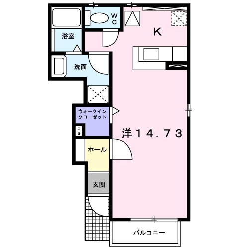 ソレアード・ピノ 104号室 間取り