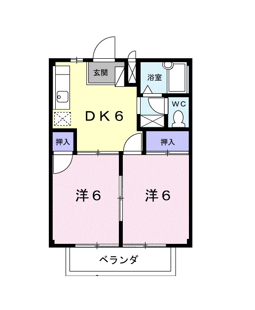 平成ハイツ 202号室 間取り