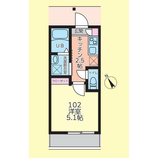 ＦｉｒｓｔＶｉｌｌａ小袋谷 102号室 間取り