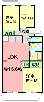 テレパレス辻堂西海岸Ａ棟  402号室 間取り