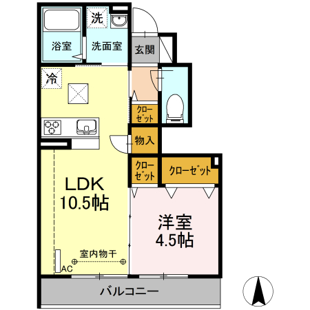 大黒屋ハイツ 一番館 103号室 間取り