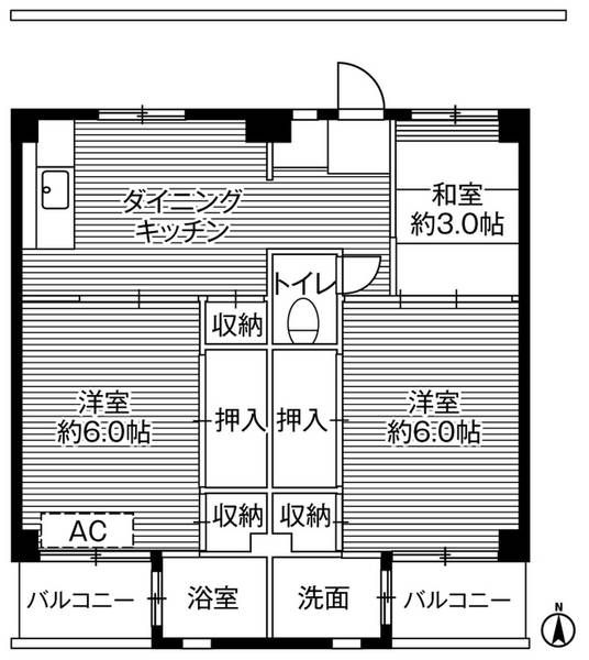 ビレッジハウス鎌倉4号棟 403号室 間取り