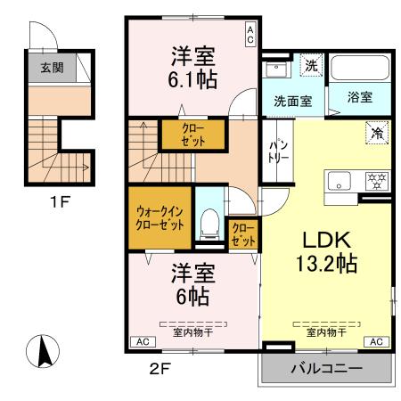 オリエンタルドエル　Ⅱ 201号室 間取り