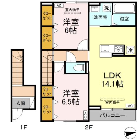 オリエンタルドエル Ⅰ 202号室 間取り