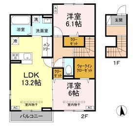 オリエンタルドエル Ⅱ 202号室 間取り