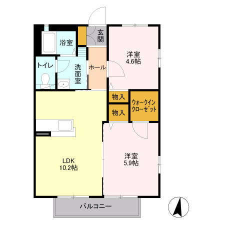 グランメール 203号室 間取り