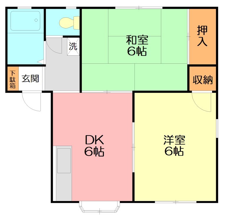 クローバーハイツA 202号室 間取り