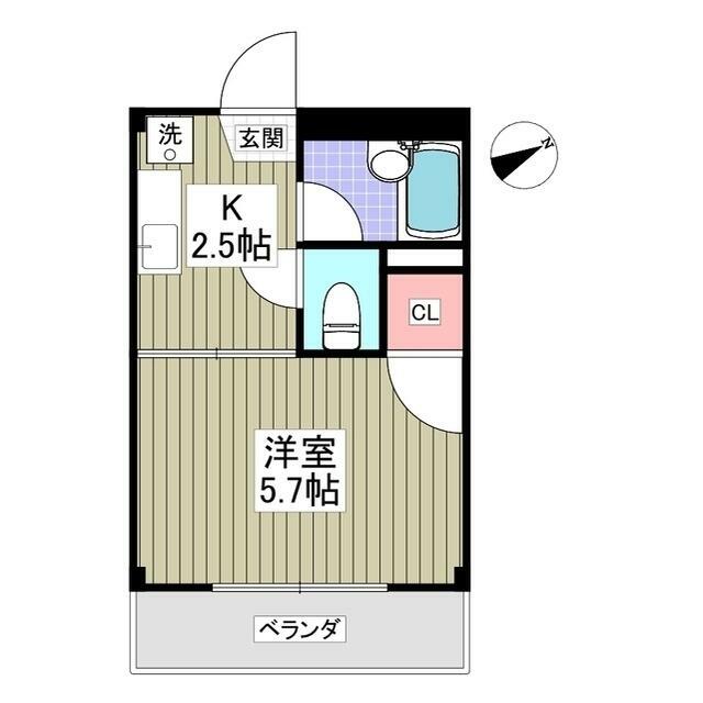 リエス伊勢原 207号室 間取り