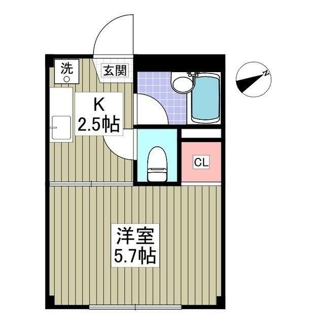 リエス伊勢原 107号室 間取り