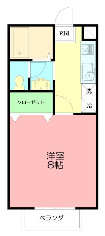 ベルフラワー 101号室 間取り