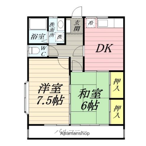 ナデシコハイツ 201号室 間取り