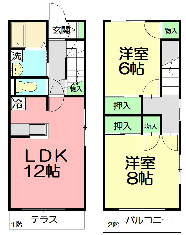 ヴィラ境川 102号室 間取り