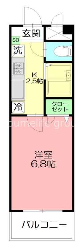ココサ 102号室 間取り