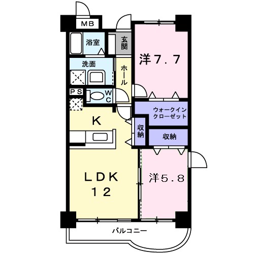 アンソレイエ アオキ 101号室 間取り
