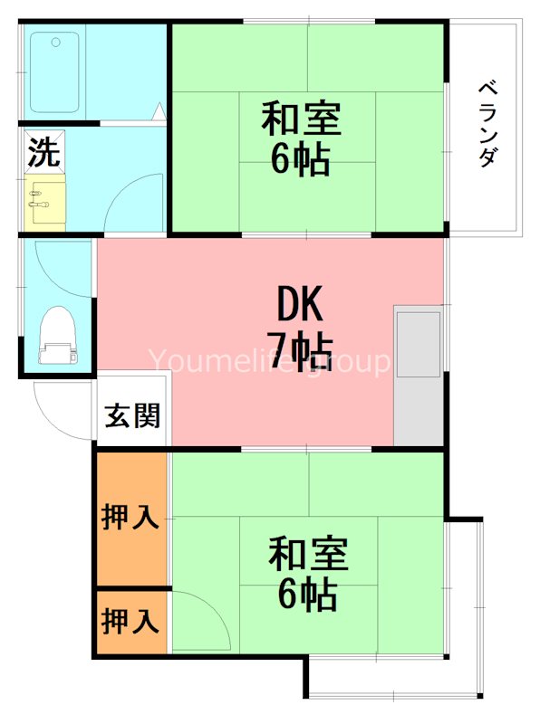 コーポ二宮 201号室 間取り